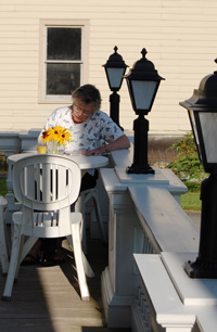 relaxing on the porch
